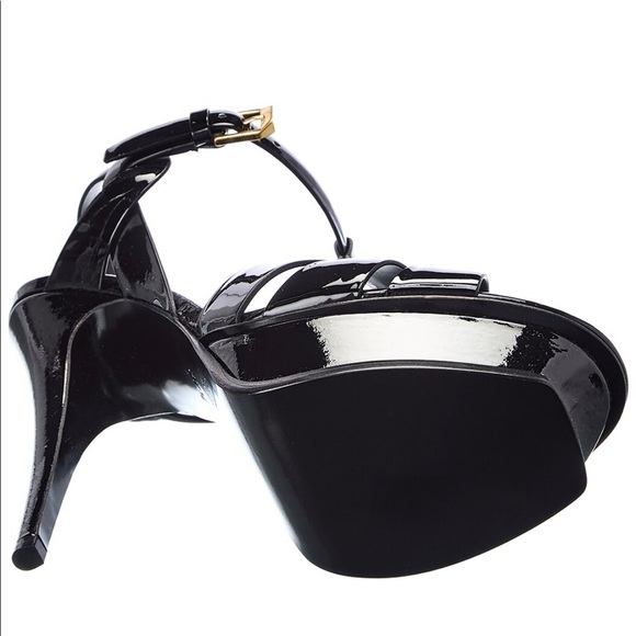 Saint Laurent Tribute 105 Patent Platform Sandal - Picture 4 of 4